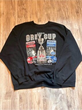2012 Black 100th Grey Cup crewneck/sweater Toronto vs Calgary CFL, XXL